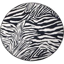 Pyöreä matto Linento Zebra Ø140cm mustavalkoinen, Verkkokaupan poistotuote