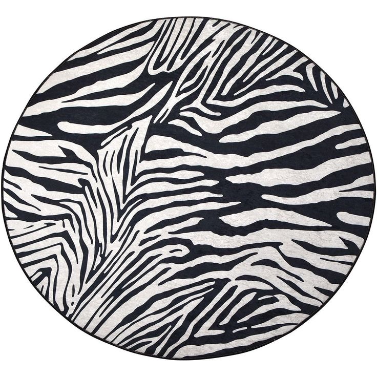 Pyöreä matto Linento Zebra Ø140cm mustavalkoinen