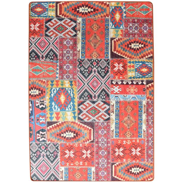 Matto Linento Patchwork punainen/oranssi, eri kokoja