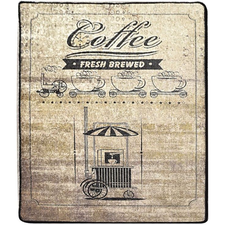 Keittiön matto Linento Coffee Store, 80x150cm, beige