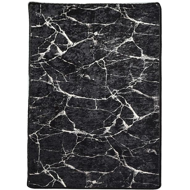 Käytävämatto Linento Marble 80x150cm musta