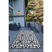 Parvekematto Linento Enzo Balkon, 80x300cm, musta/valkoinen