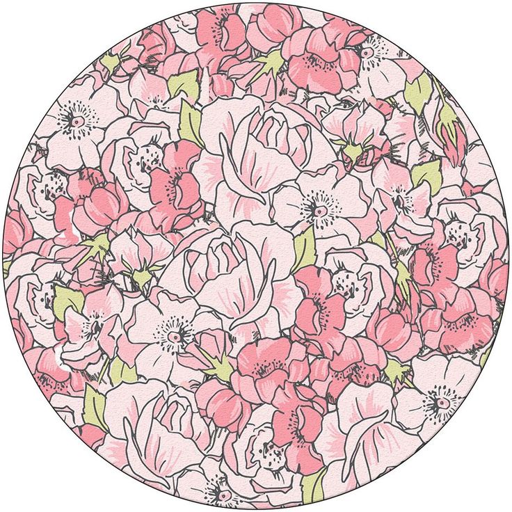 Pyöreä matto Linento Rosa, Ø100cm, vaaleanpunainen