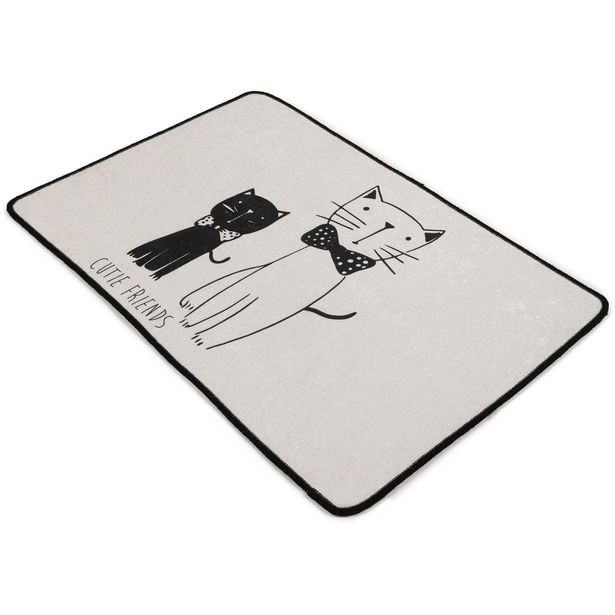 Kynnysmatto Linento Litlle Cats, 60x90cm, harmaa