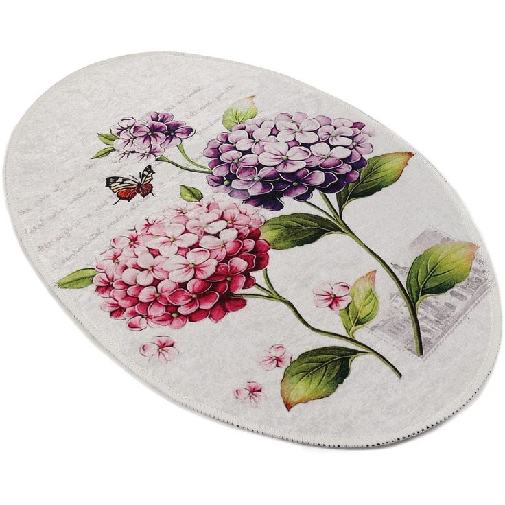 Kylpyhuoneen matto Linento Ortanca 60x90cm pinkki/violetti