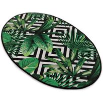 Kynnysmatto Linento Tropic, 60x90cm, ovaali, vihreä
