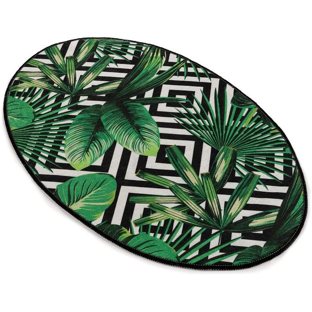 Kynnysmatto Linento Tropic, 60x90cm, ovaali, vihreä
