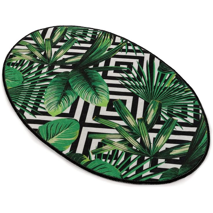 Kynnysmatto Linento Tropic, 60x90cm, ovaali, vihreä