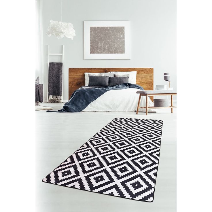 Käytävämatto Linento Black White 2, 80x200cm, mustavalkoinen