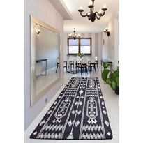 Matto Linento Hued Djt, 100x180cm, musta/valkoinen