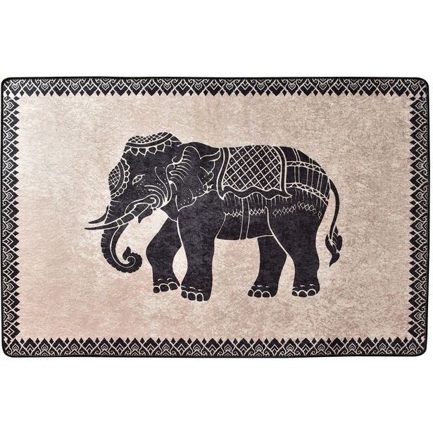 Käytävämatto Linento Elefante Nero musta/beige, eri kokoja