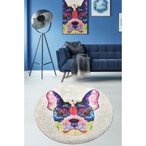 Pyöreä matto Linento Cane Djt, ø140cm, monivärinen