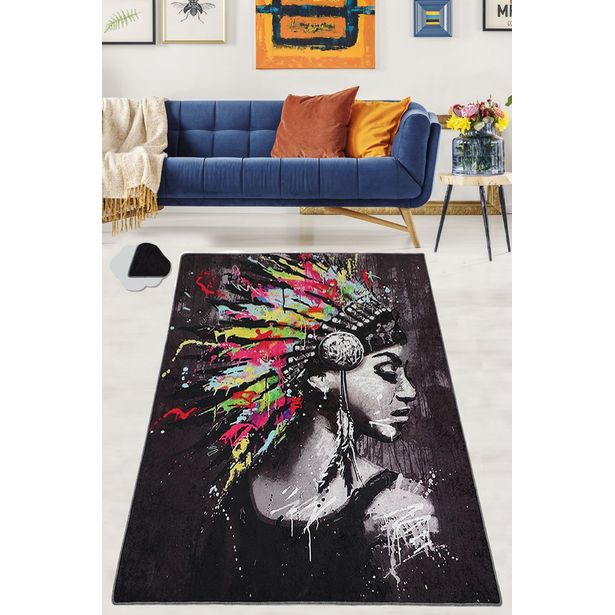 Käytävämatto Linento Relax, 80x120cm, musta