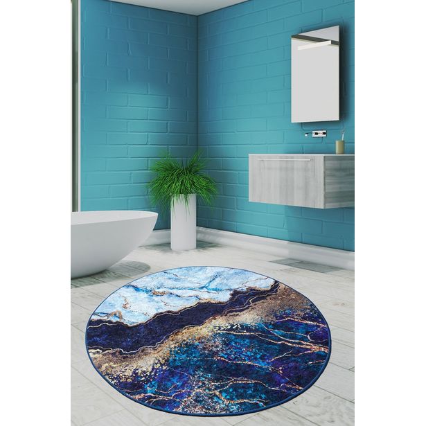 Pyöreä matto Linento Ocean, Ø100cm, sininen