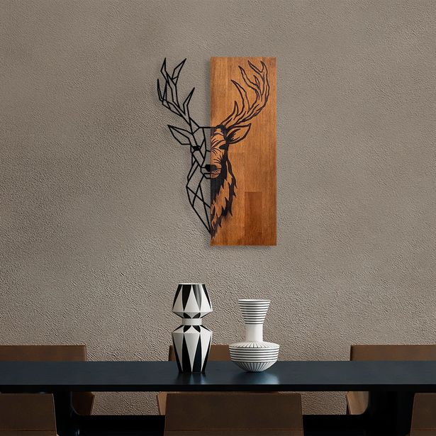 Seinäkoriste Linento Furniture Red Deer 1, ruskea/musta