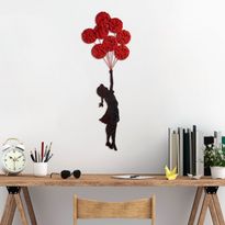 Metallinen seinäkoriste Linento Banksy 11-1, punainen/musta