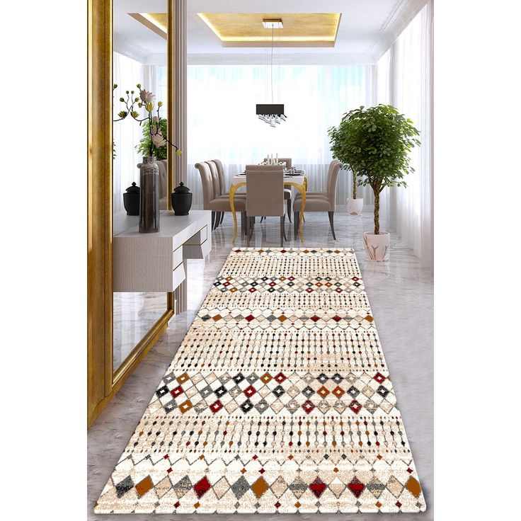 Matto Linento Flecha 100x200cm punainen/beige
