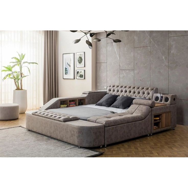 Sängynrunko Linento Furniture Dorwell Smart, 250x290cm, hierontatoiminto, USB-portti, äänentoisto