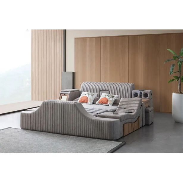 Sängynrunko Linento Furniture Sunshine Smart, 250x290cm, USB-portti, äänentoisto, hierontamekanismi