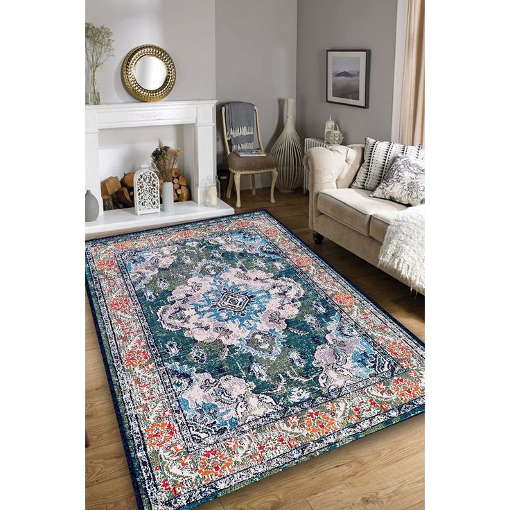 Matto Linento Alfombra, 150x240cm, sininen/vihreä