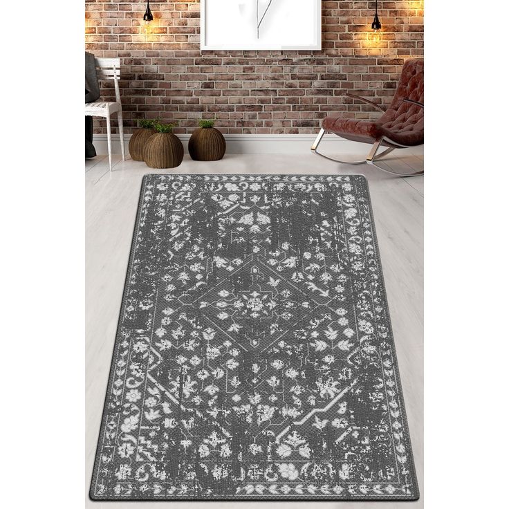 Matto Linento Flor De Colores, 100x160cm, harmaa