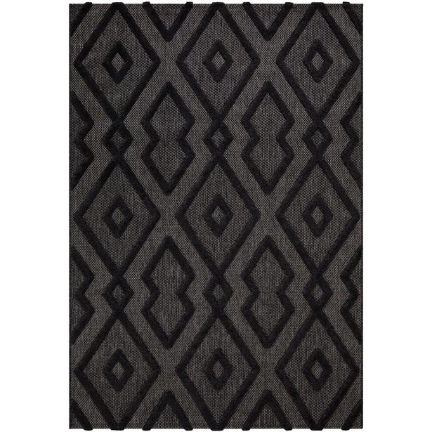 Matto Linento Kaarlo 200x290cm harmaa/musta