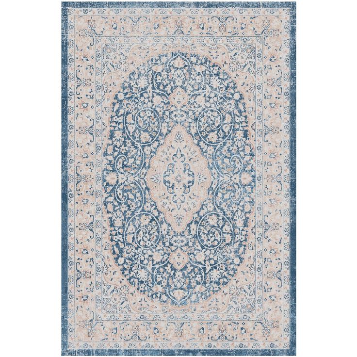Matto Linento 4014A, 160x230cm, sininen/beige