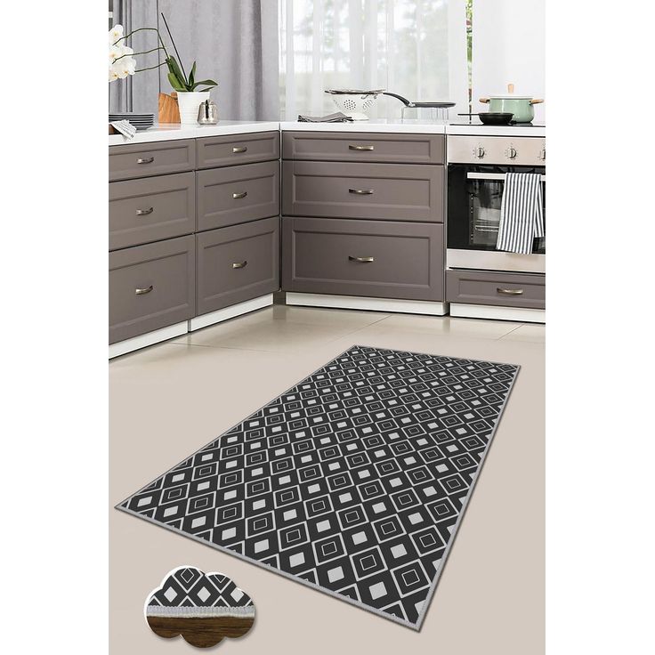Kynnysmatto Linento Wookece198, 50x80cm, mustavalkoinen