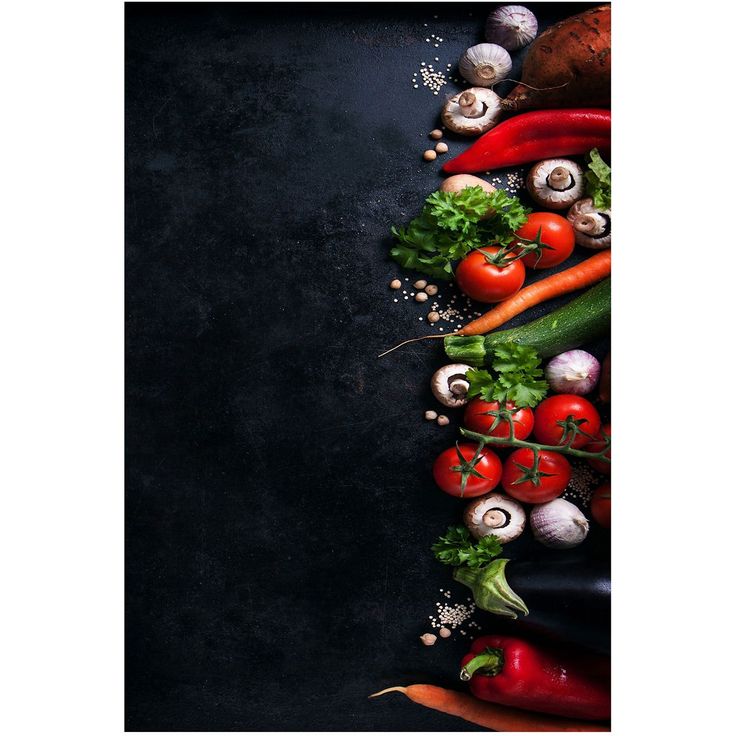 Keittiön matto Linento Wookece Vege musta/punainen, eri kokoja