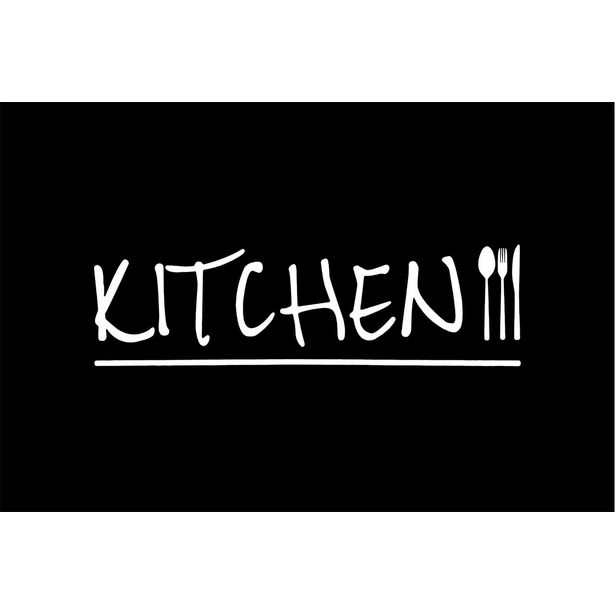 Keittiön matto Linento Wookece Kitchen 60x100cm mustavalkoinen