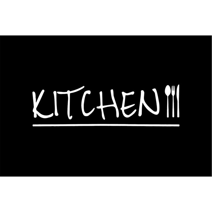 Keittiön matto Linento Wookece Kitchen 60x100cm mustavalkoinen