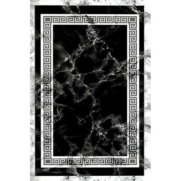 Kynnysmatto Linento Wookece247, 50x80cm, mustavalkoinen