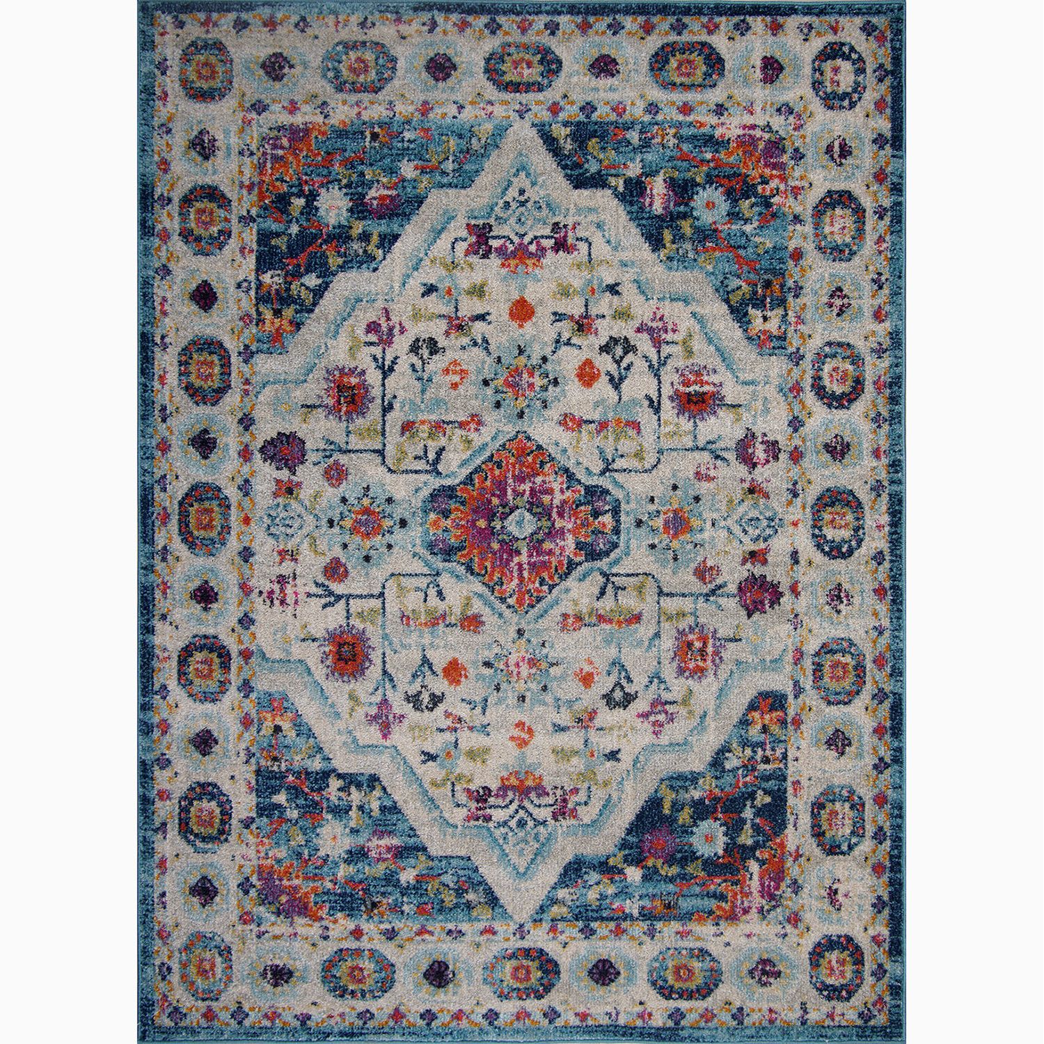 Käytävämatto Linento Vintage 7657 100x300cm sininen/monivärinen