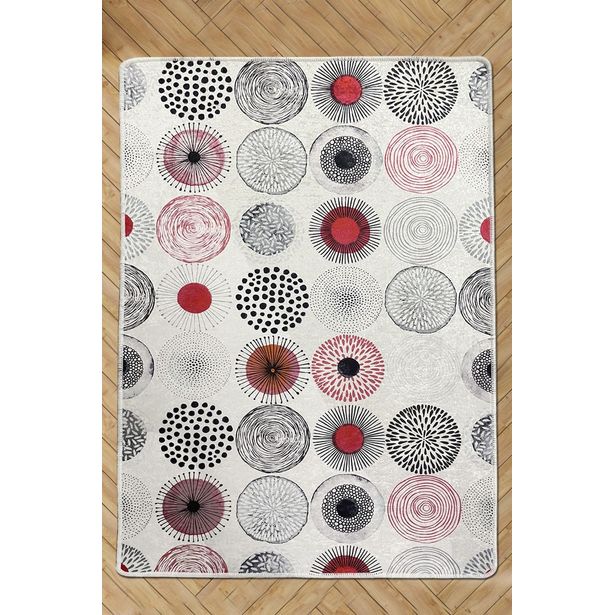 Matto Linento Giro Djt, 140x190cm, harmaa/punainen