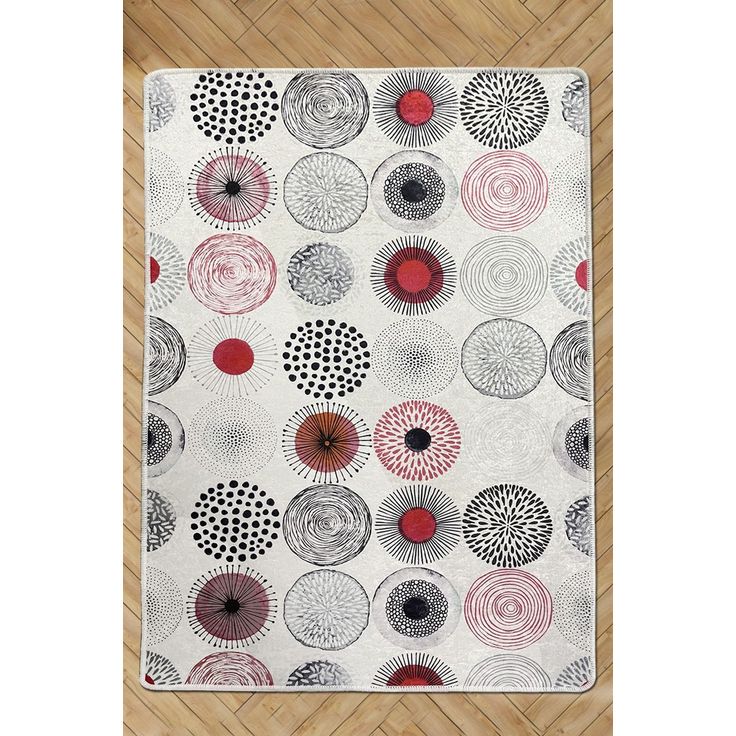 Matto Linento Giro Djt, 140x190cm, harmaa/punainen