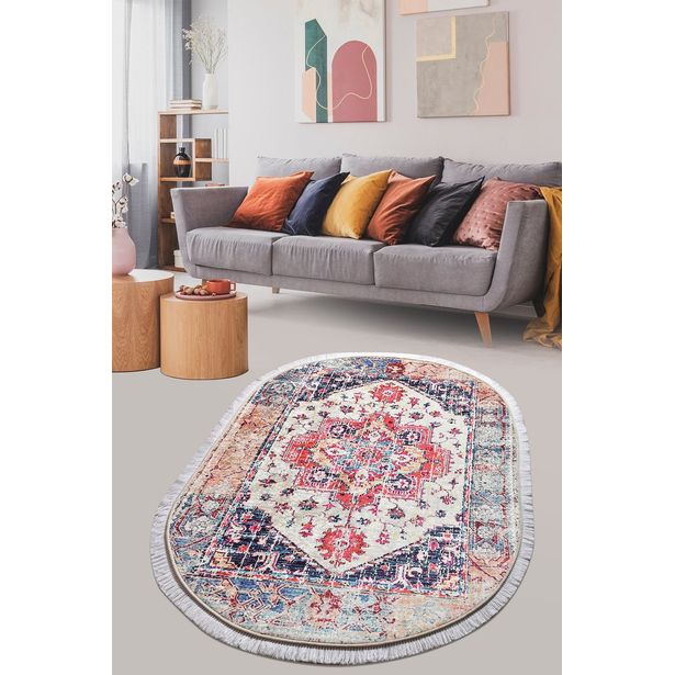 Matto Linento Paix Oval, 120x150cm, punainen