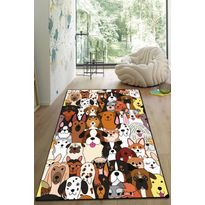 Lastenhuoneen matto Linento Dogs, 80x150cm, monivärinen