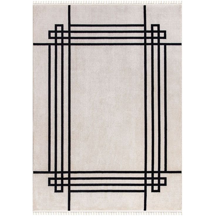 Matto Linento Antika, 80x150cm, mustavalkoinen