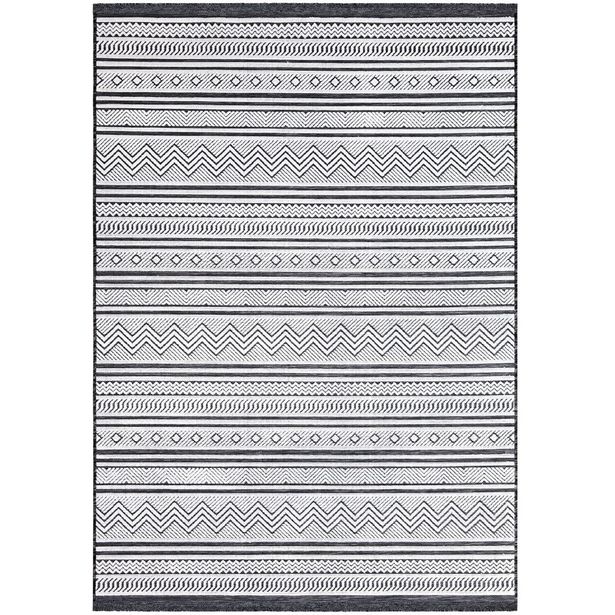 Matto Linento Anneli, 115x180cm, mustavalkoinen