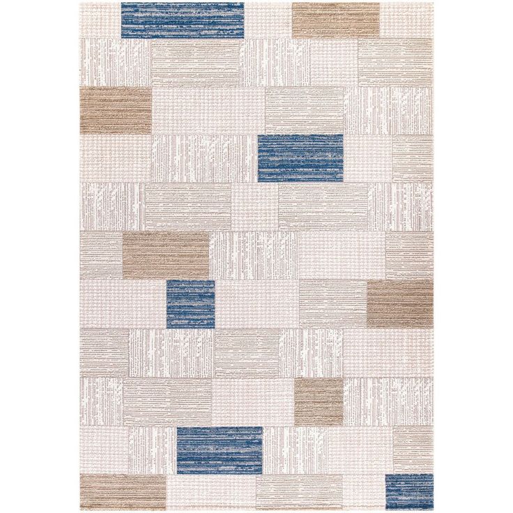 Matto Linento Iloa, 100x200cm, beige/sininen