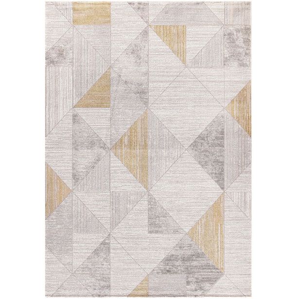Matto Linento Mila, 100x200cm, harmaa/keltainen