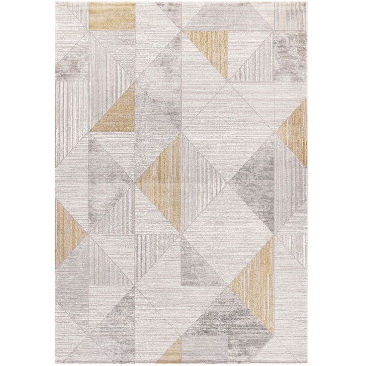Matto Linento Mila, 100x200cm, harmaa/keltainen