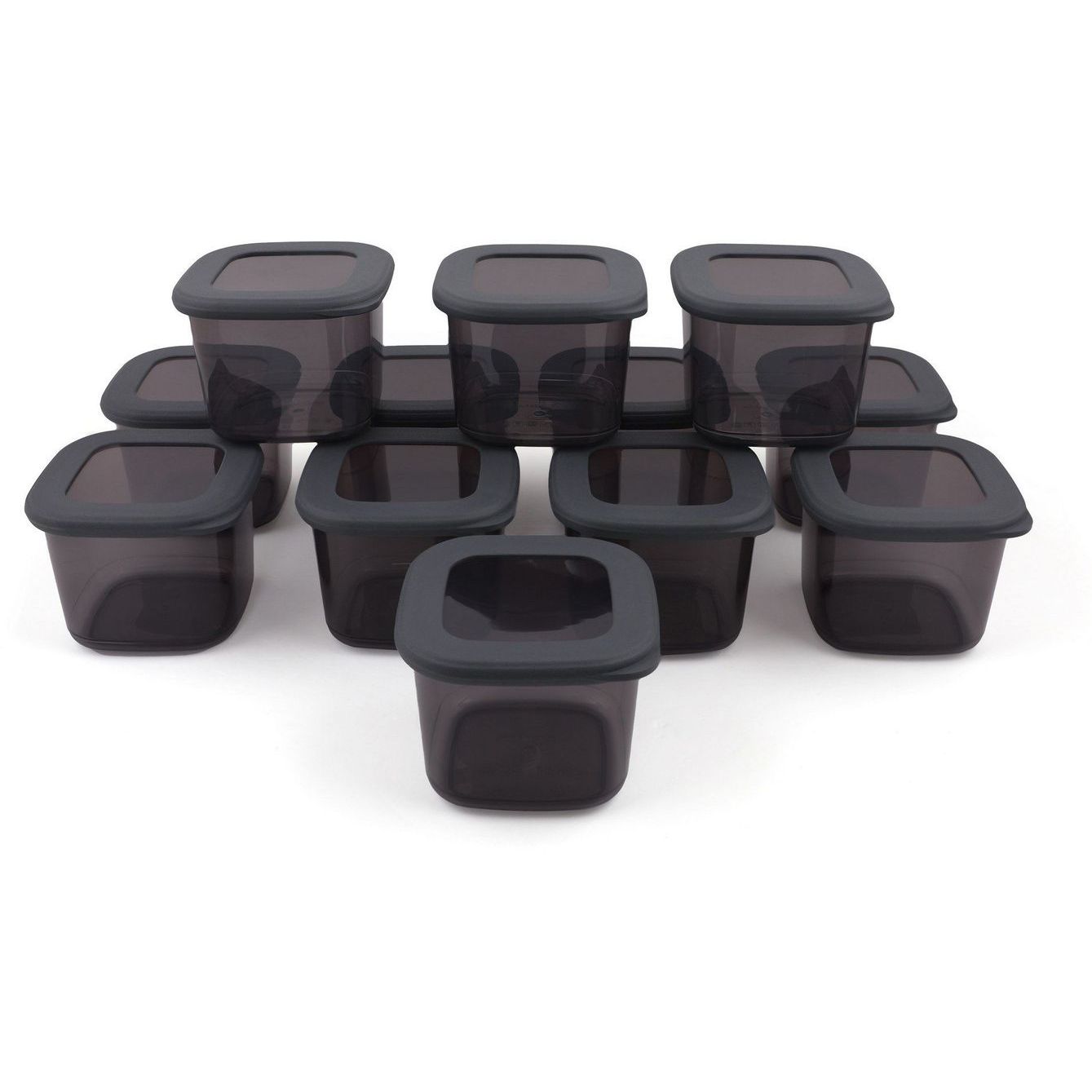 Kannellinen kuivaelintarvikepurkki (12 osaa) Linento Plenta, antrasiitti