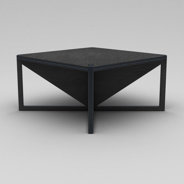 Sohvapöytä Linento Furniture Niger, 75x75cm, musta