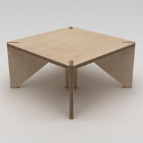 Sohvapöytä Linento Furniture Pura, 75x75cm, ruskea
