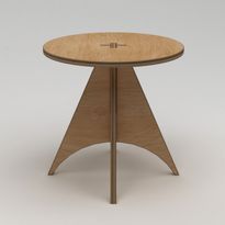 Pyöreä ruokapöytä Linento Furniture Arcus, ø75cm, ruskea