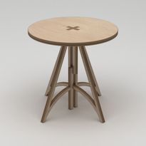 Ruokapöytä Linento Furniture Orbis, Ø75cm, ruskea