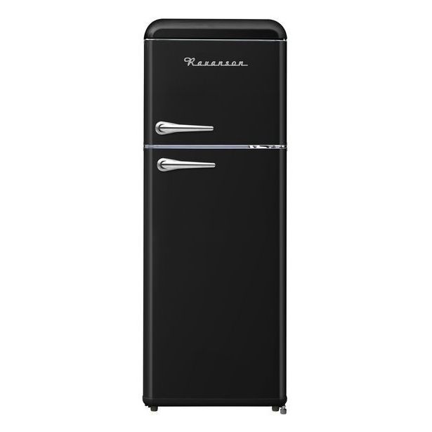 Jääkaappipakastin Ravanson Retro LKK210RB, 55cm, musta