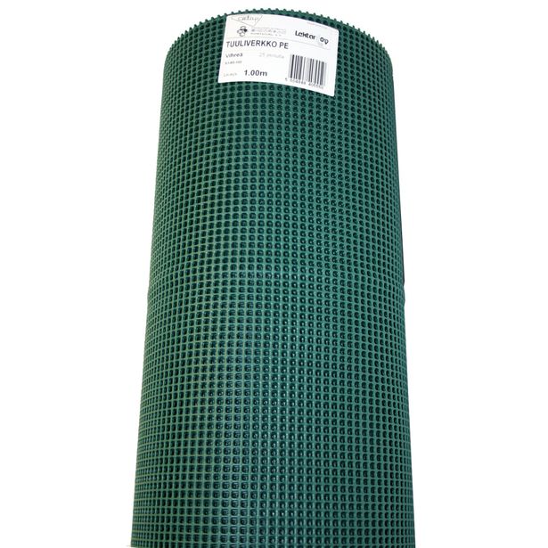 Räystäsverkko, 5 x 5mm, 1 x 25m, vihreä