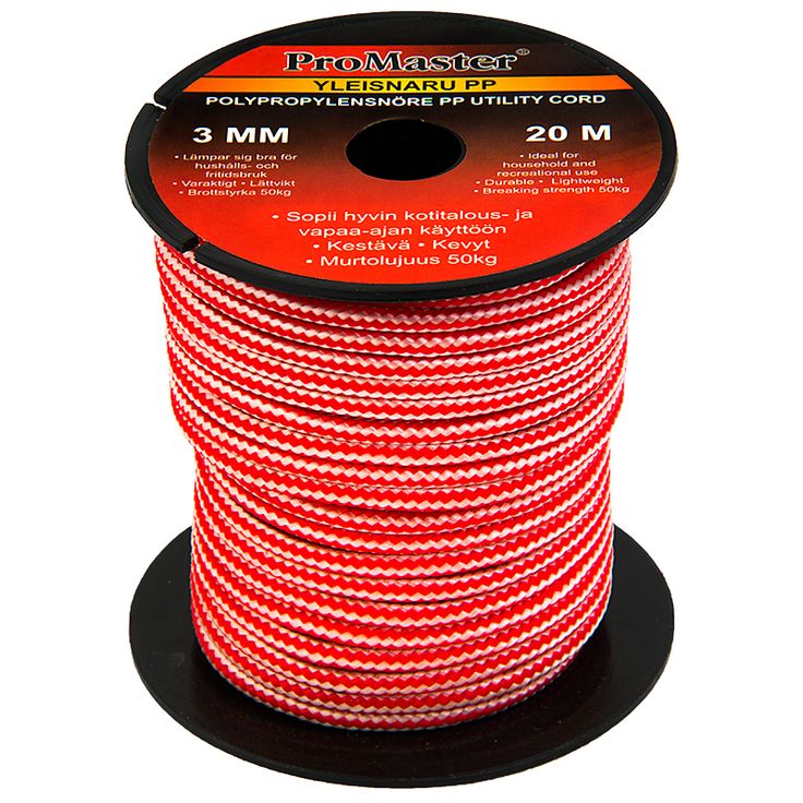 Yleisnaru ProMaster PP, 3 mm x 20 m punainen